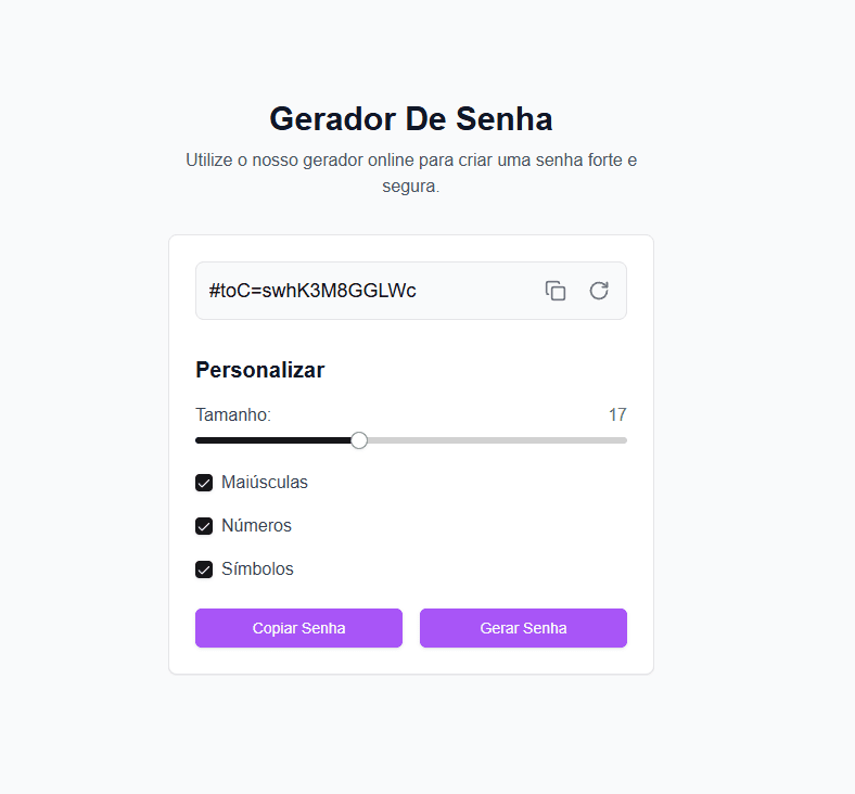 Gerador de Senha